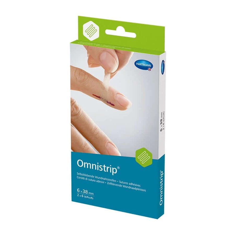 Omnistrip zelfklevende wondpleisters 6 x 38 mm >Apotheekverpakking, 2 stuks