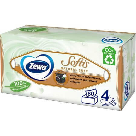 Softis Natural Soft Kosmetiktuch, 4 Schichten, Zewa