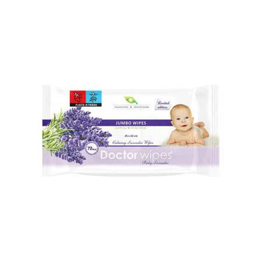 Lavender Wet Wipes Jumbo Pack, 72 pcs, Doctor Wipes