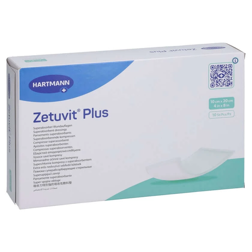 Zetuvit Plus extra sterk absorberende kompressen, steriel, 10 stuks