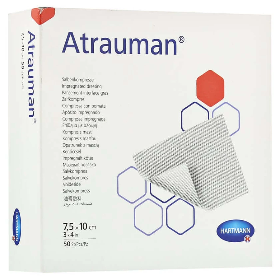 Atrauman, comprese sterile de 7,5 x 10 cm, 50 buc.