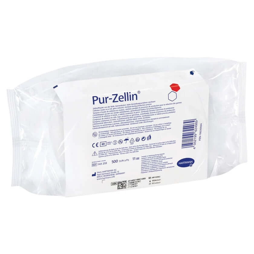 Pur-zellin 4 x 5 cm, met verminderde kiemvorming, rol van 500 stuks