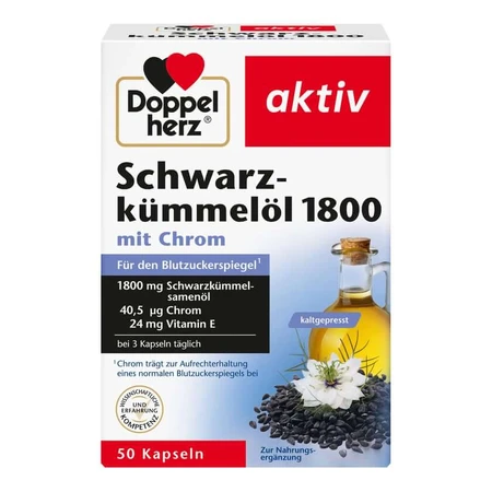 Doppelherz Zwarte Komijnolie 1800 capsules, verpakking van 50 stuks