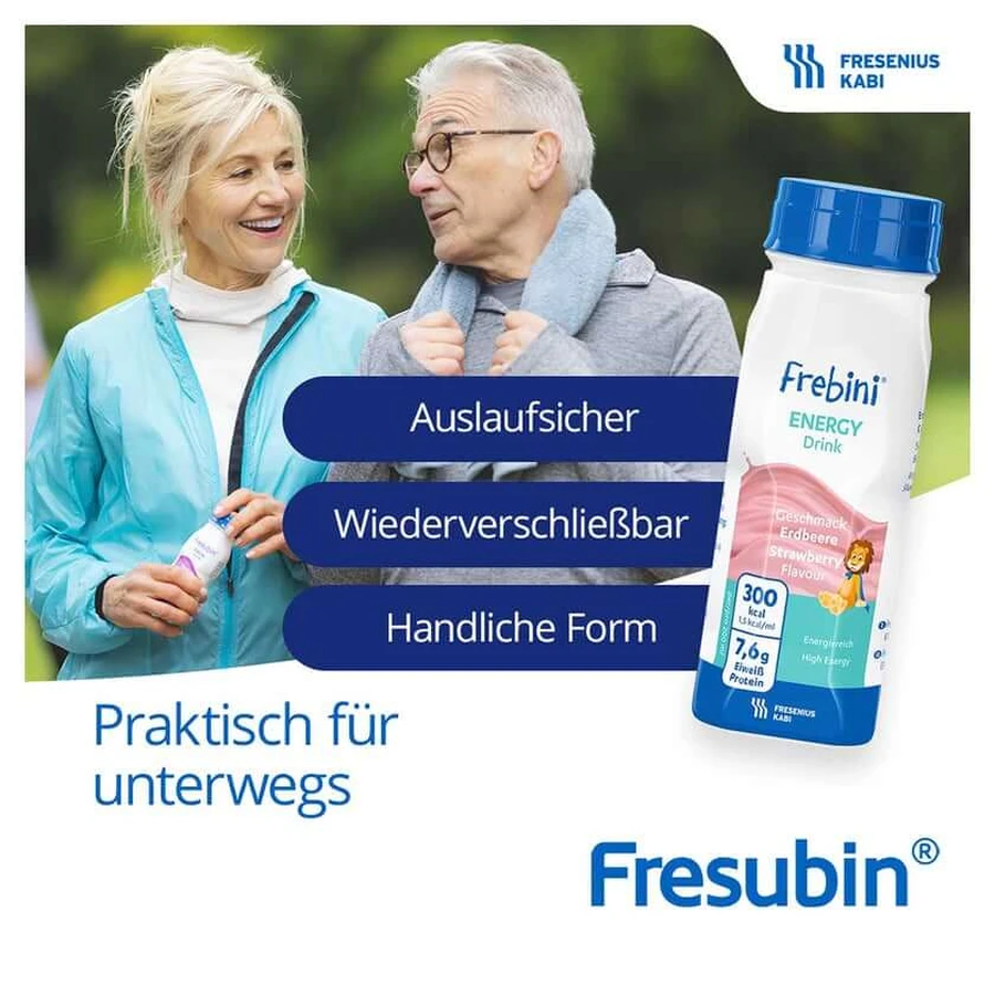 Frebini Energy Nutritional Drink, Strawberry, 6 x 4 x 200 ml