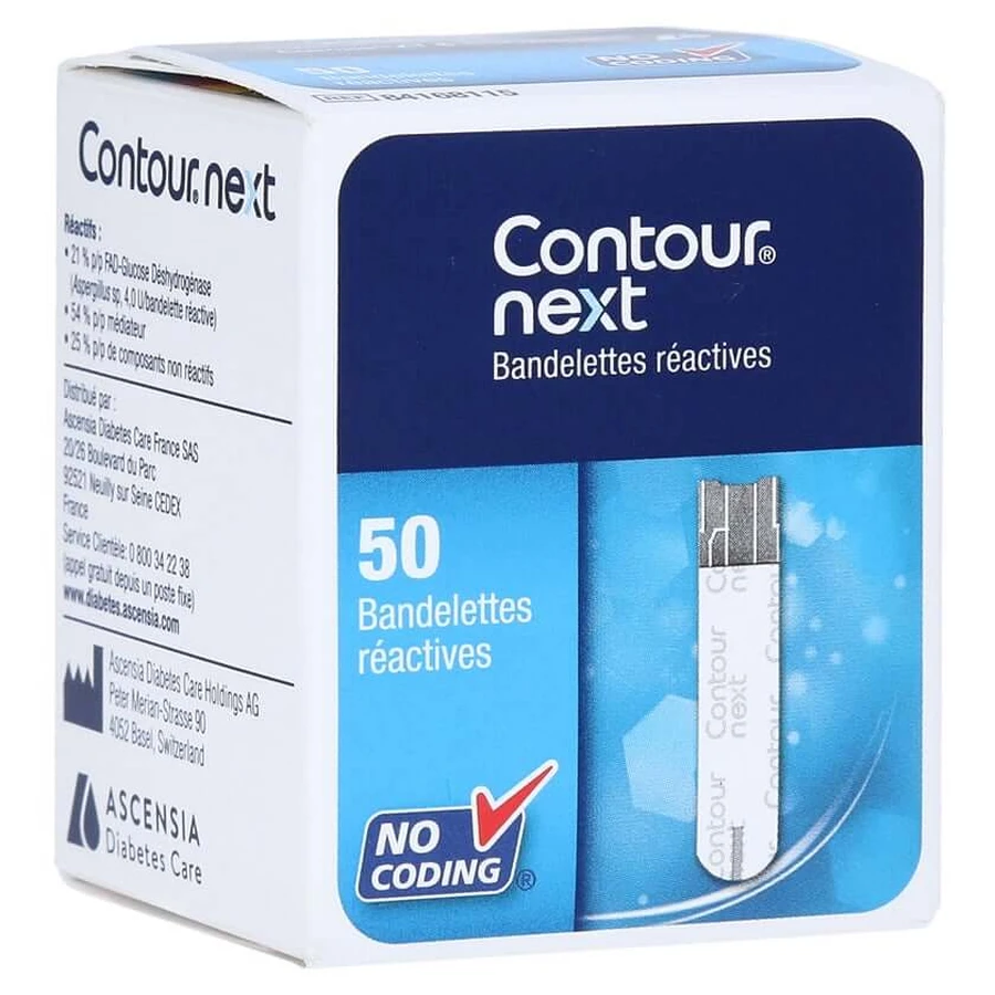 Bandelettes de test Contour Next Sensor, paquet de 50