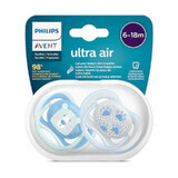 Avent Ultra Air Soother 6-18 months, blue/green x 2pcs, SCF 085/03