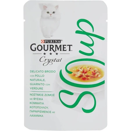 Purina Gourmet Soupe au poulet et aux légumes - Aliment complet pour chat en bouillon, 40 g