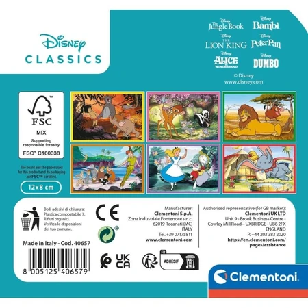 Clementoni Disney Classics - 6-delige puzzels voor kinderen vanaf 2 jaar