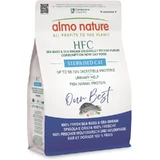 Almo Nature HFC Gesteriliseerde kattenvoeding met zeebaars en zeebrasem – Compleet droogvoer voor volwassen katten, 300 g