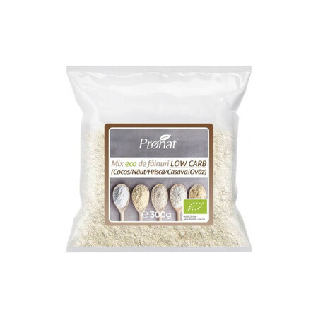 Low Carb Flour (coconut, naut, cassava, buckwheat, oats) x 300gr, Pronat