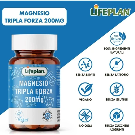 Magnesium met drievoudige sterkte, 60 tabletten - Mineraalsupplement