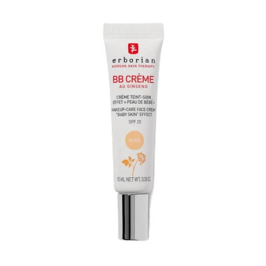 Crème BB au ginseng Erborian - Crème hydratante teintée coréenne SPF 20, 15 ml - Nude