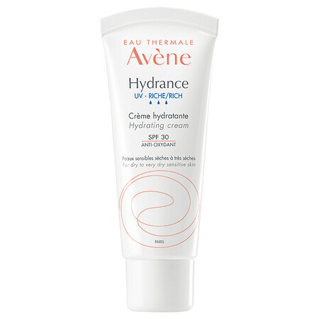 Crema hidratanta pentru ten uscat si foarte uscat SPF 30 Hydrance Riche UV, 40 ml, Avene