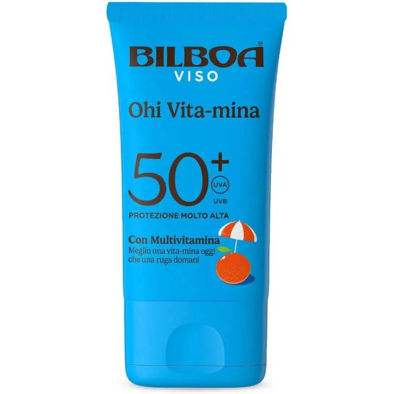 Bilboa SPF 50+ Zonnebrandcrème voor het gezicht met multivitaminen "Oh Vita-Mina" Zeer hoge bescherming 40 ml