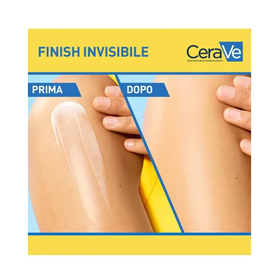 Cerave SPF 50+ Crema solar hidratante invisible, protección muy alta, 177 ml