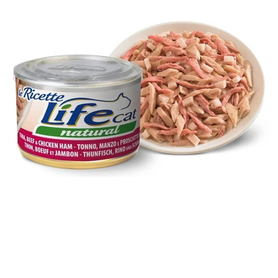Life Petcare Life Cat Natural Tuna with Beef - Complete Cat Food, 85 g