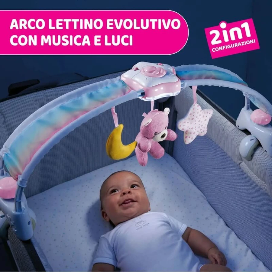 Chicco Rainbow Sky - Arco para cuna rosa
