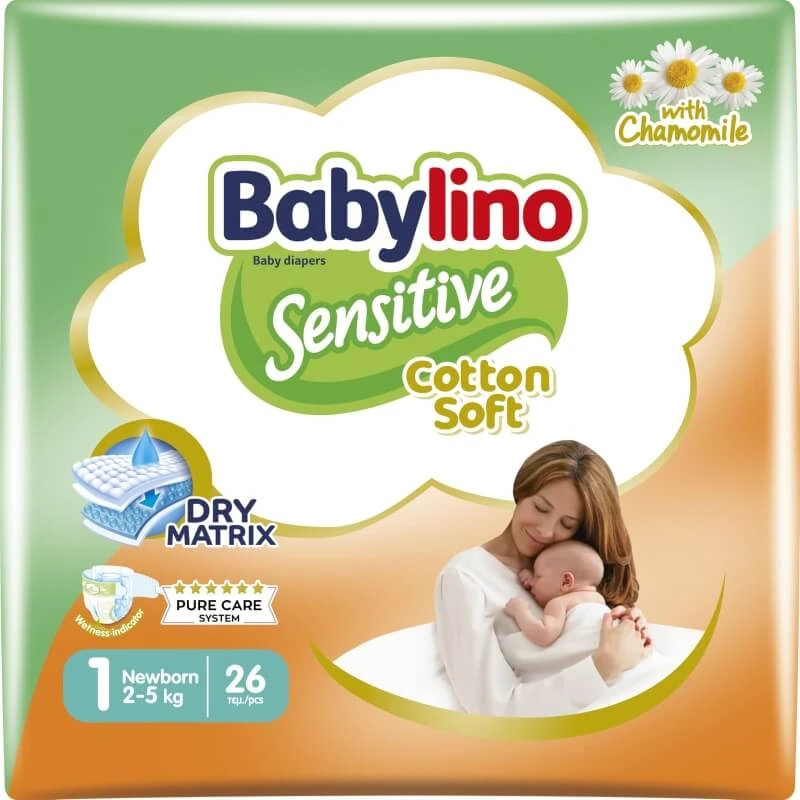 Babylino Sensitive - 26 luiers voor pasgeborenen (2–5 kg)