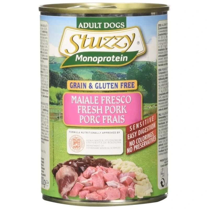 Stuzzy Fresh Varkensvlees Monoproteïne - Compleet voer voor volwassen honden, 400 g