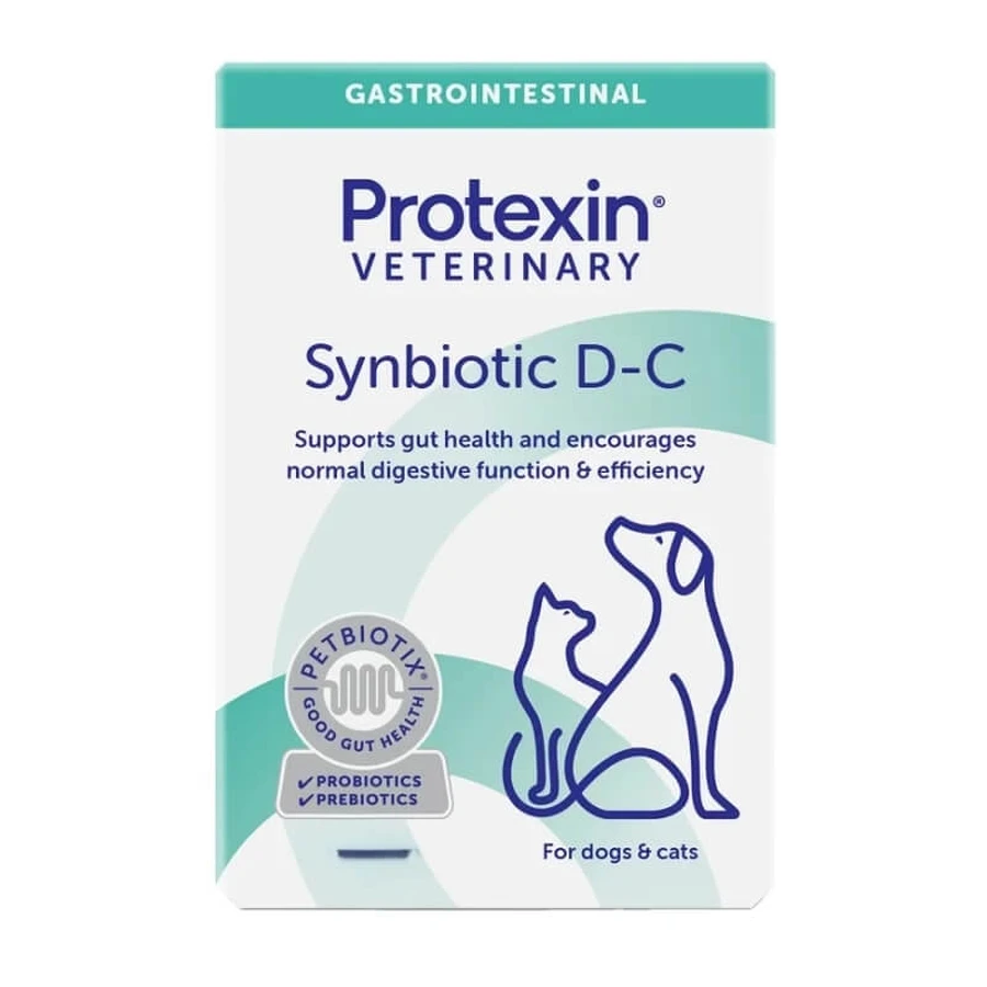 Ecuphar Synbiotic d-c - Alimento complementario para perros y gatos que favorece la salud intestinal, 10 cápsulas