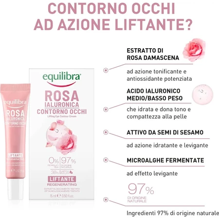 Equilibra Hyaluronic Rose – Lifting-Augencreme 15 ml