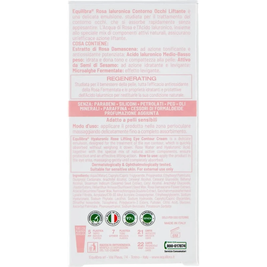 Equilibra Hyaluronic Rose – Lifting-Augencreme 15 ml