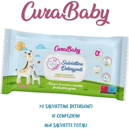 Curababy - 72 toallitas limpiadoras para bebés y niños pequeños