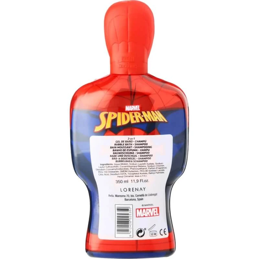 Disney Spiderman 350 ml - bagnoschiuma e shampoo 2 in 1 per bambini