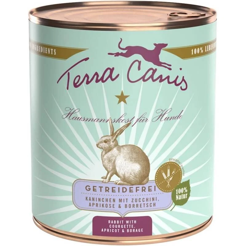Terra Canis Grain-Free Rabbit - Compleet voer voor volwassen honden met graanintolerantie, 800 g