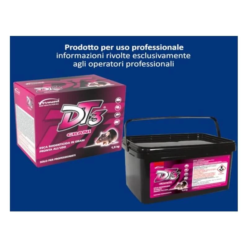Lipatech Dt3-korrels – Gebruiksklare korrels met rodenticide als lokmiddel voor muizen en ratten, 1,5 kg