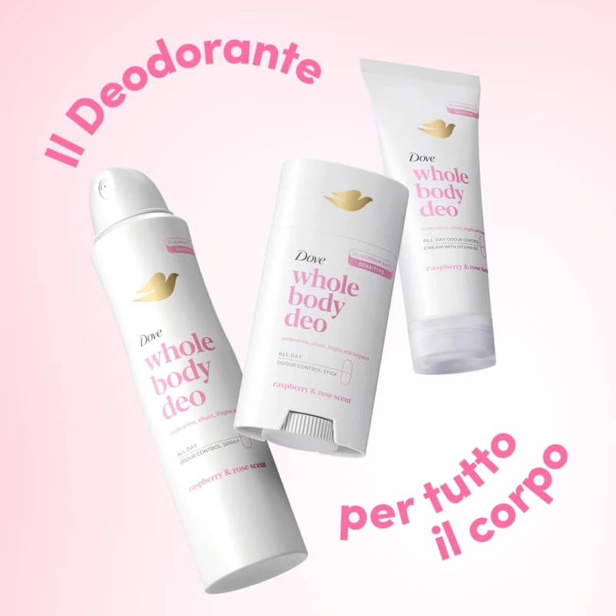 Dove Whole body deo lamponi e rosa - crema deodorante corpo 75 ml