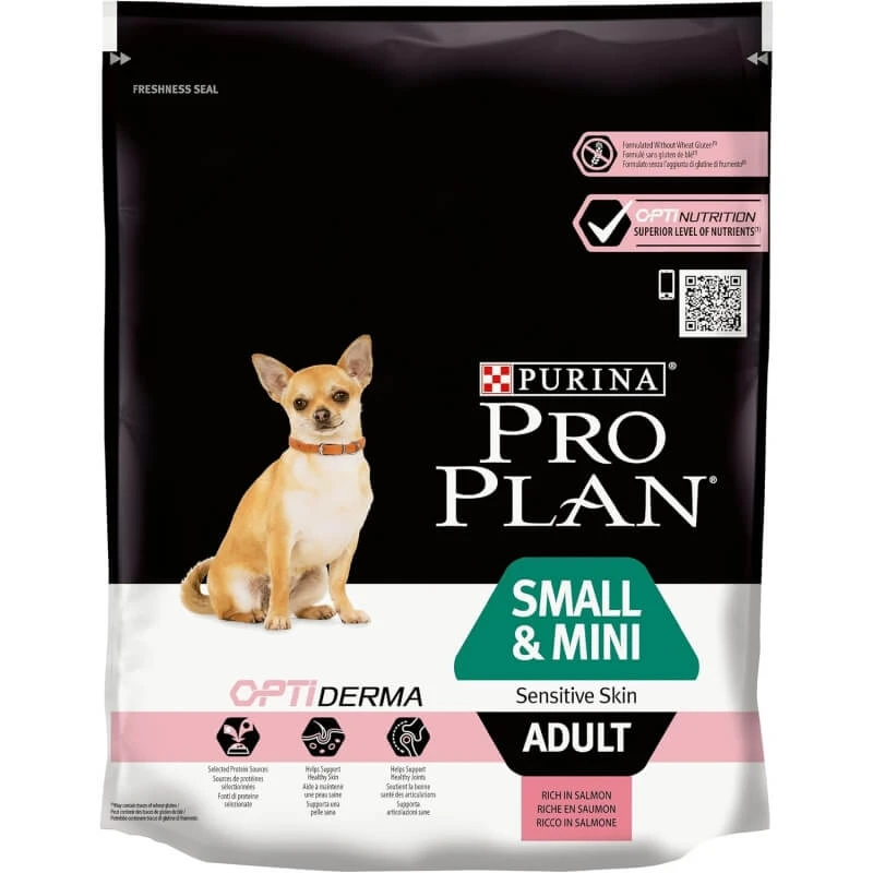 Purina Pro Plan Sensitive Skin Optiderma Zalm - Volledig voer voor volwassen kleine/mini-honden, 700 g