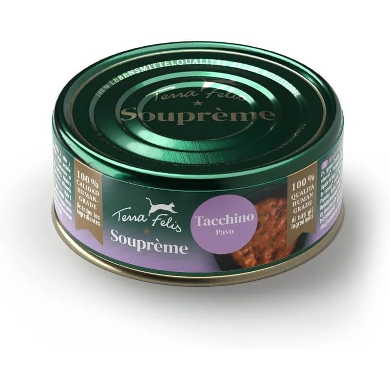Terra Felis Soupreme Turkey - Aanvullend voer voor volwassen katten, 70 g