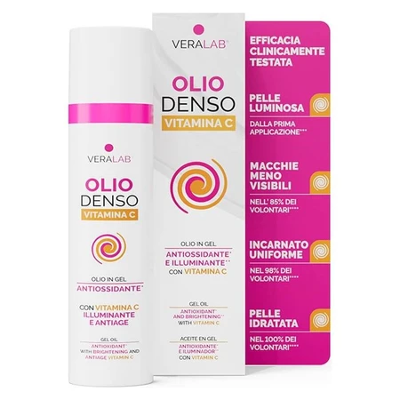 Huile riche en vitamine C Veralab - Huile-gel multifonctionnelle antioxydante et éclaircissante pour le visage, 75 ml
