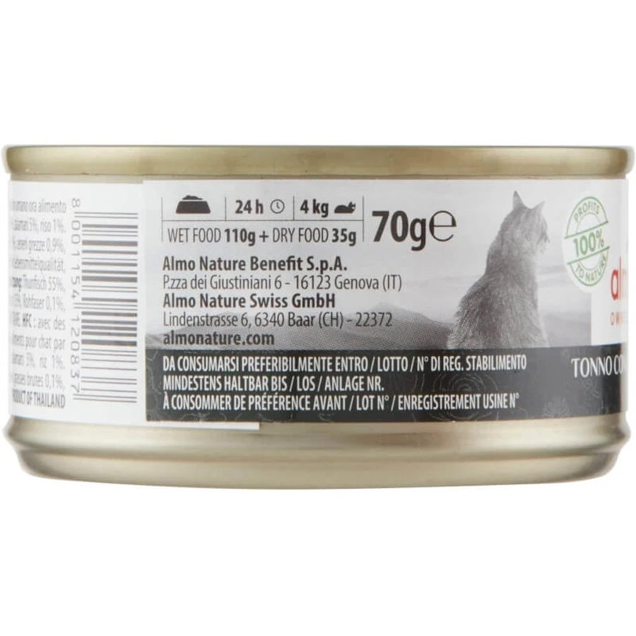 Almo Nature HFC Jelly ton cu calamar – hrană umedă pentru pisici adulte, 70 g