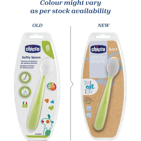 Chicco zachte siliconenlepel, vanaf 6 maanden, groen