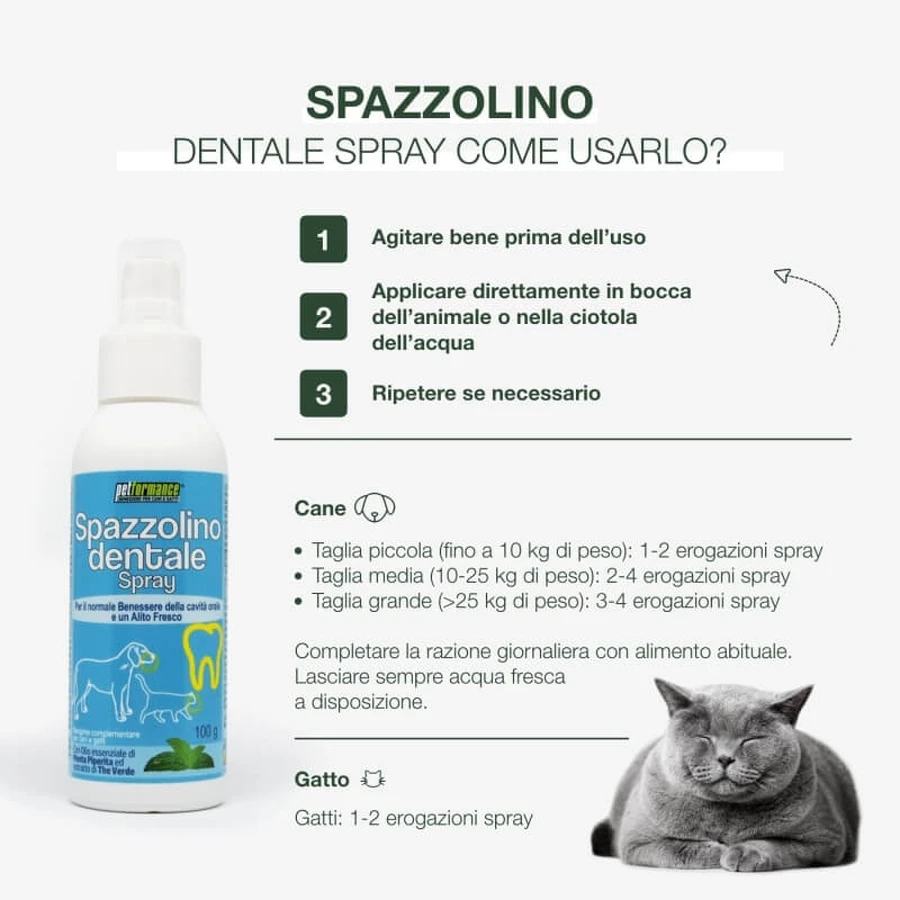 Petformance Toothbrush Spray for Dogs and Cats, 94 ml