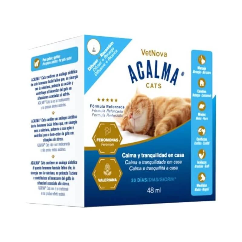 Vetnova Acalma Cats - Diffuser + 48 ml kalmerende antistress-navulling voor katten