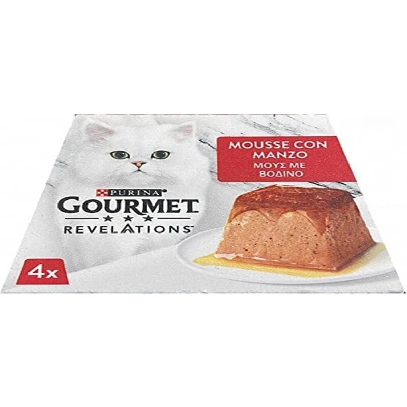 Purina Gourmet Revelations Rundermousse - Compleet voer voor volwassen katten, 57 g