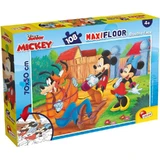 Lisciani Mickey en vrienden dubbelzijdige vloerpuzzel, 108 stukjes, 70 x 50 cm