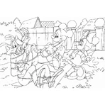 Lisciani Mickey en vrienden dubbelzijdige vloerpuzzel, 108 stukjes, 70 x 50 cm