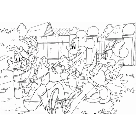 Lisciani Mickey en vrienden dubbelzijdige vloerpuzzel, 108 stukjes, 70 x 50 cm