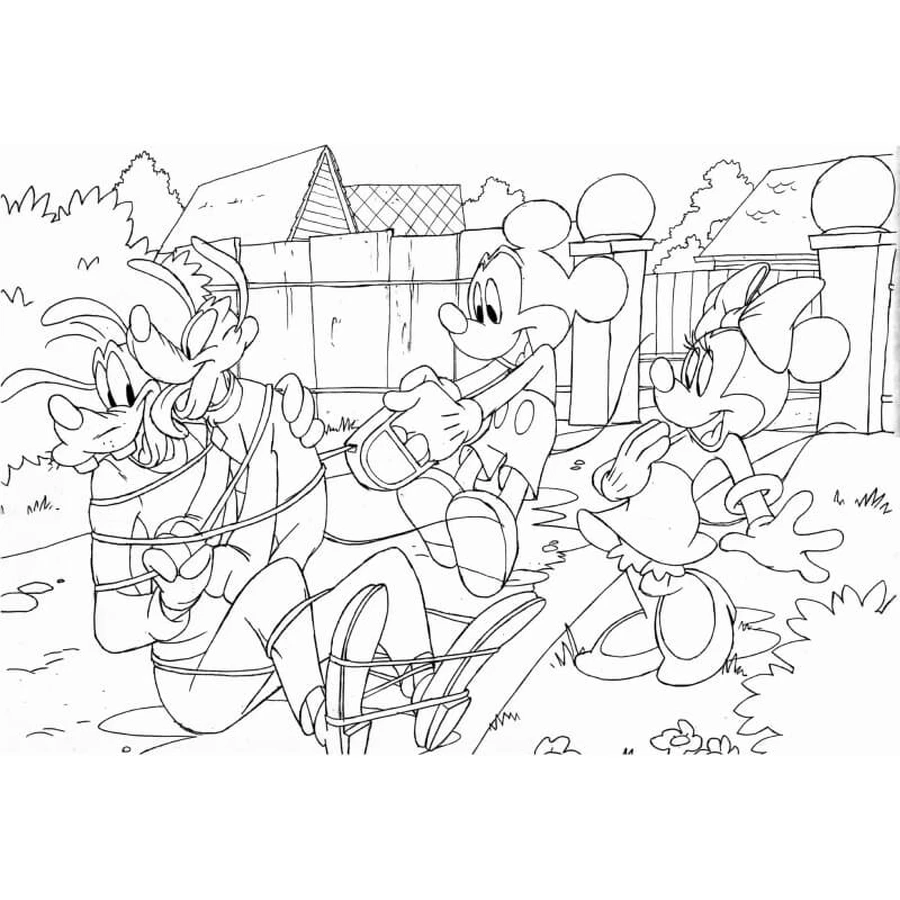 Lisciani Mickey en vrienden dubbelzijdige vloerpuzzel, 108 stukjes, 70 x 50 cm