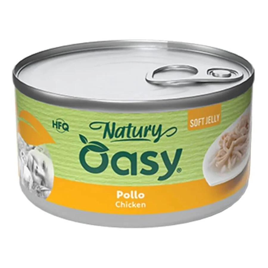 Oasy Wet Cat Natury Soft Jelly Chicken - Complementary Food for Adult Cats, 85 g