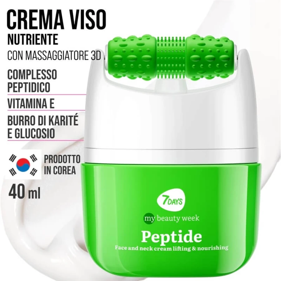 7days Peptides - Nourishing and Smoothing Face Cream with Massager, 40 ml
