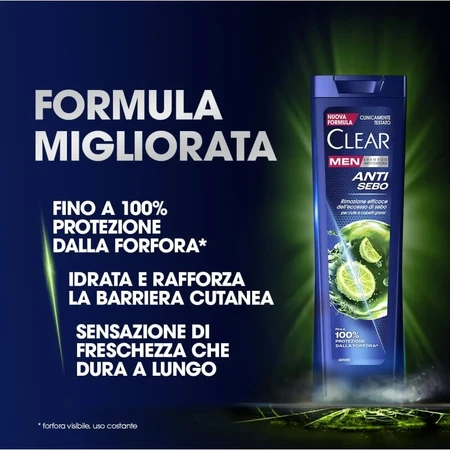 Clear Anti-Sebum - Anti-roos shampoo voor vet haar, 225 ml