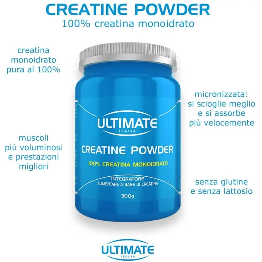 Ultimate Italia Creatinepoeder 300 g - Sportvoedingssupplement