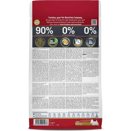 Farmina N&amp;d Ancestral Grain Adult Mini cu pui și rodie – hrană completă pentru câini, 800 g