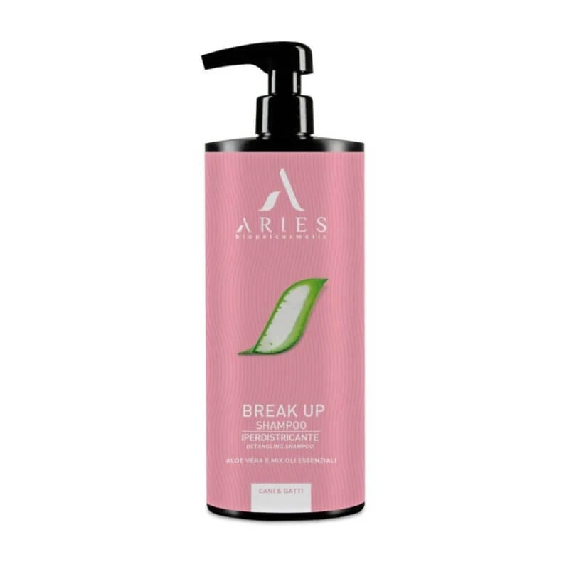 Aries Biopetcosmetic Break Up - Ultra-ontklittende, knoopverwijderende shampoo met aloë vera voor honden en katten, 1 l