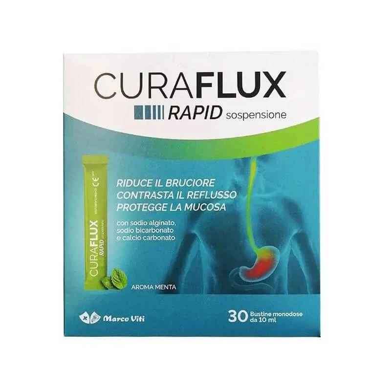 Marco Viti Curaflux Rapid Suspension – Verlicht brandend maagzuur en helpt maagzuurreflux te voorkomen, 30 zakjes